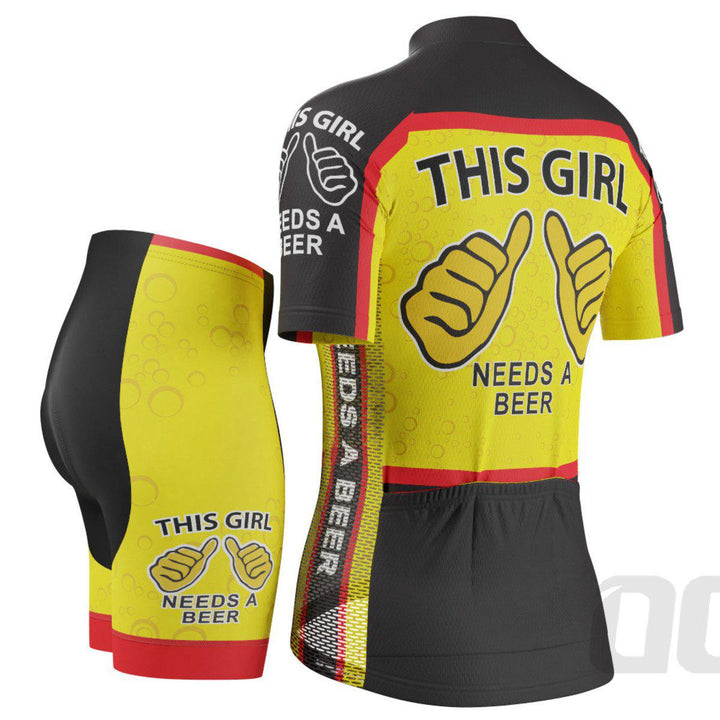 Women's This Girl Needs a Beer Short Sleeve Cycling Kit