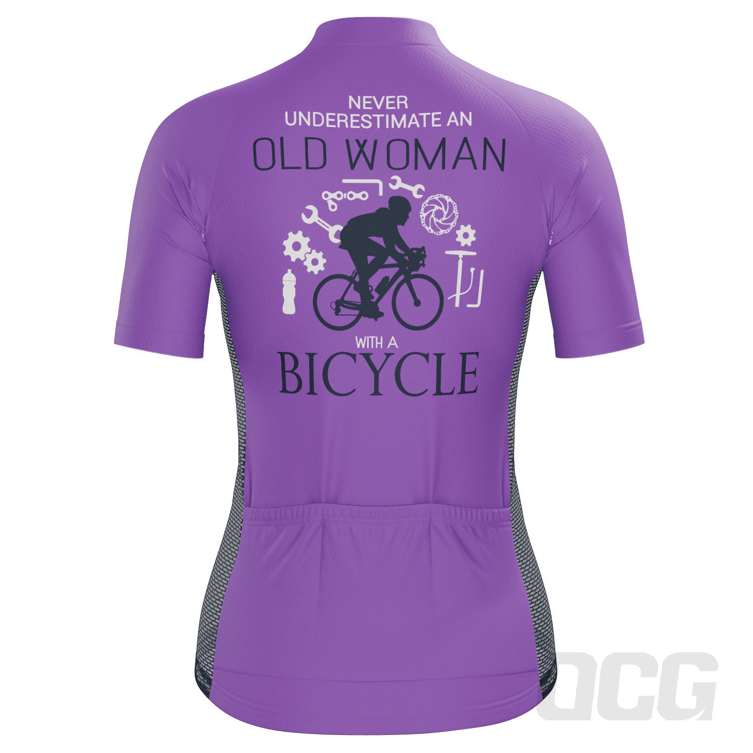 Women's Never Underestimate an Old Woman Short Sleeve Cycling Jersey