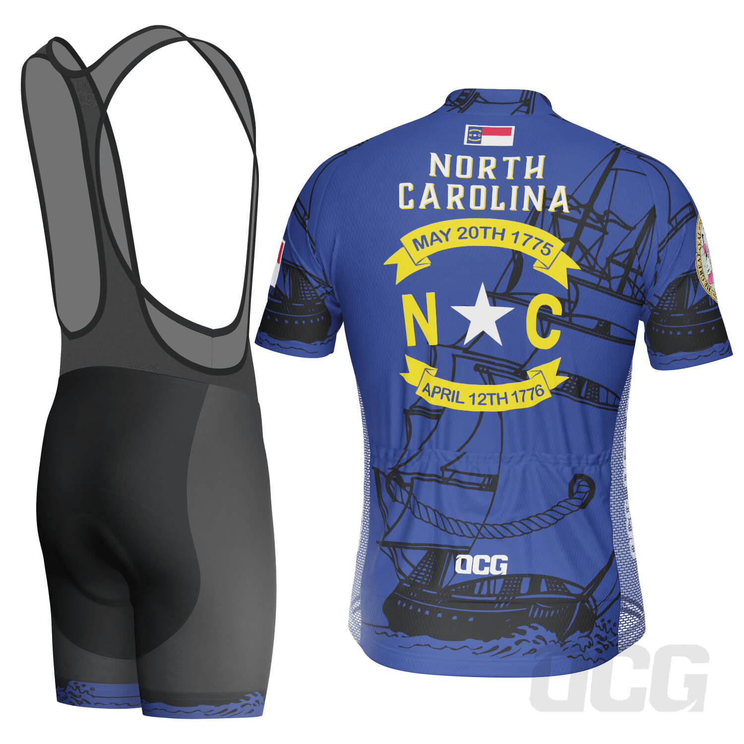 Men's North Carolina US State Icon 2 Piece Cycling Kit