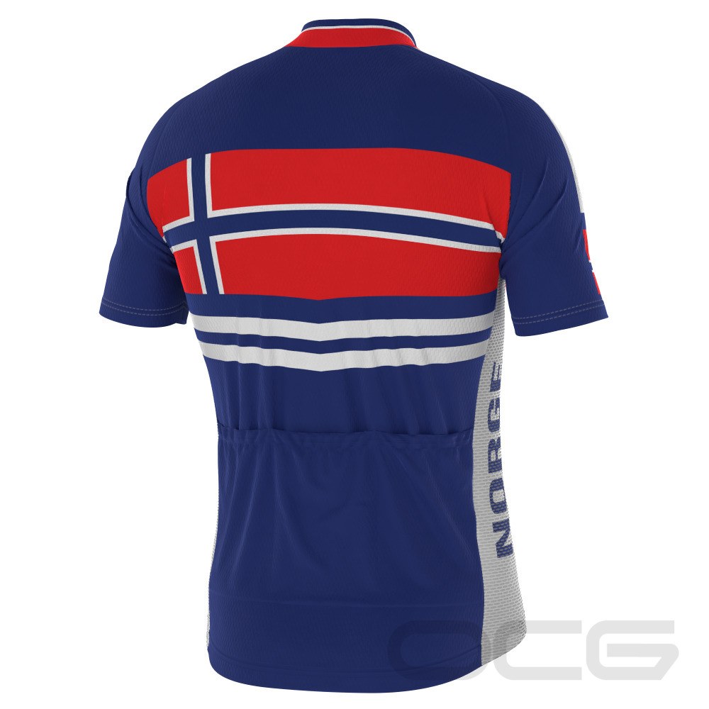 Men's Norway Norge Flag Short Sleeve Cycling Jersey