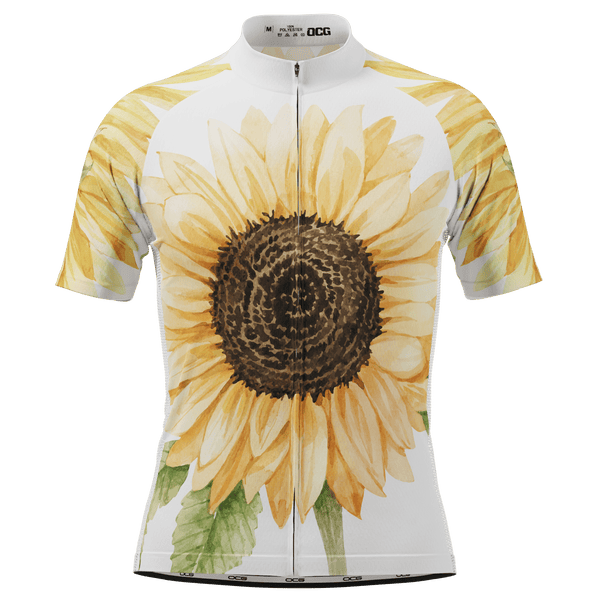Men's Illustrated Sunflower Short Sleeve Cycling Jersey