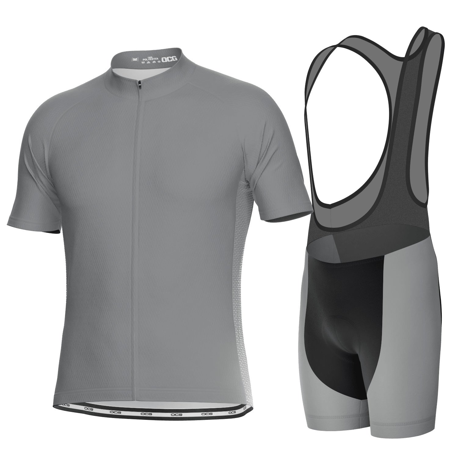 Men's OCG Plain Color Block Short Sleeve 2 Piece Cycling Kit