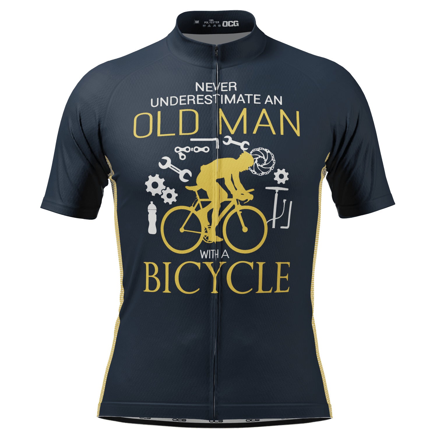 Men's Never Underestimate an Old Man Short Sleeve Cycling Jersey