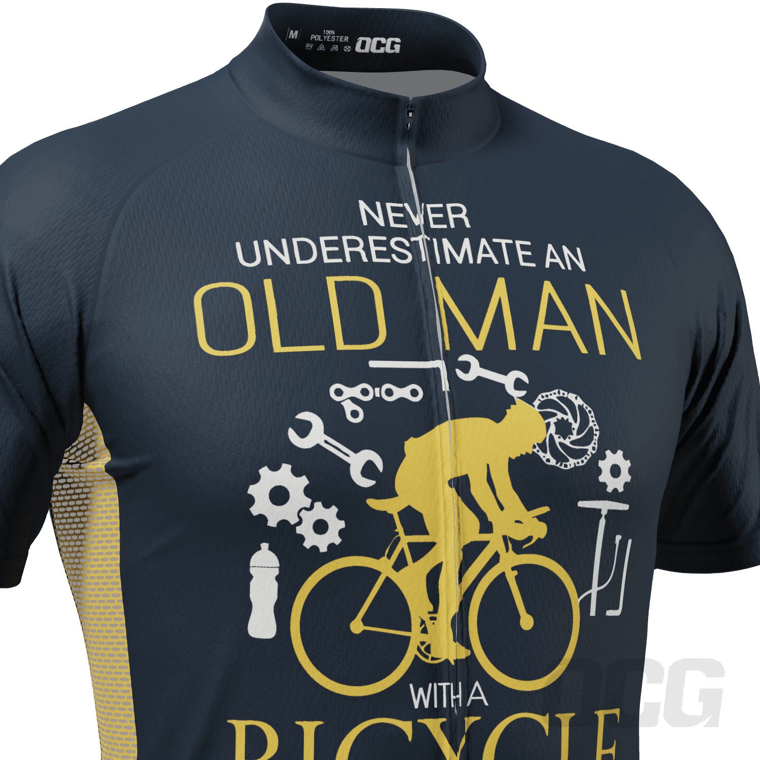 Men's Never Underestimate an Old Man Short Sleeve Cycling Jersey