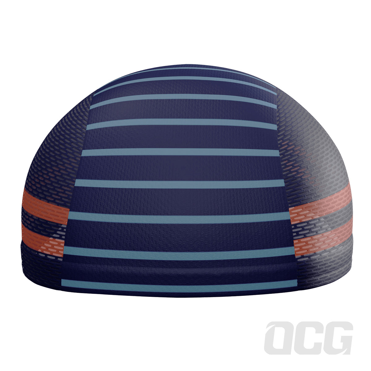 Unisex Orange Blue Stripe Quick Dry Cycling Cap