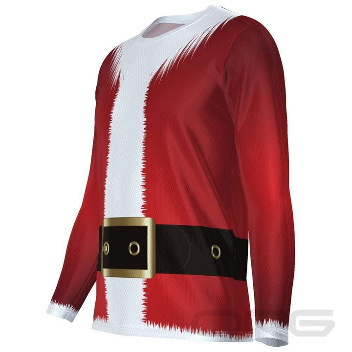 Running Shirt | Men's Santa Claus Christmas Suit Long Sleeve Running Shirt, M | Online Cycling Gear