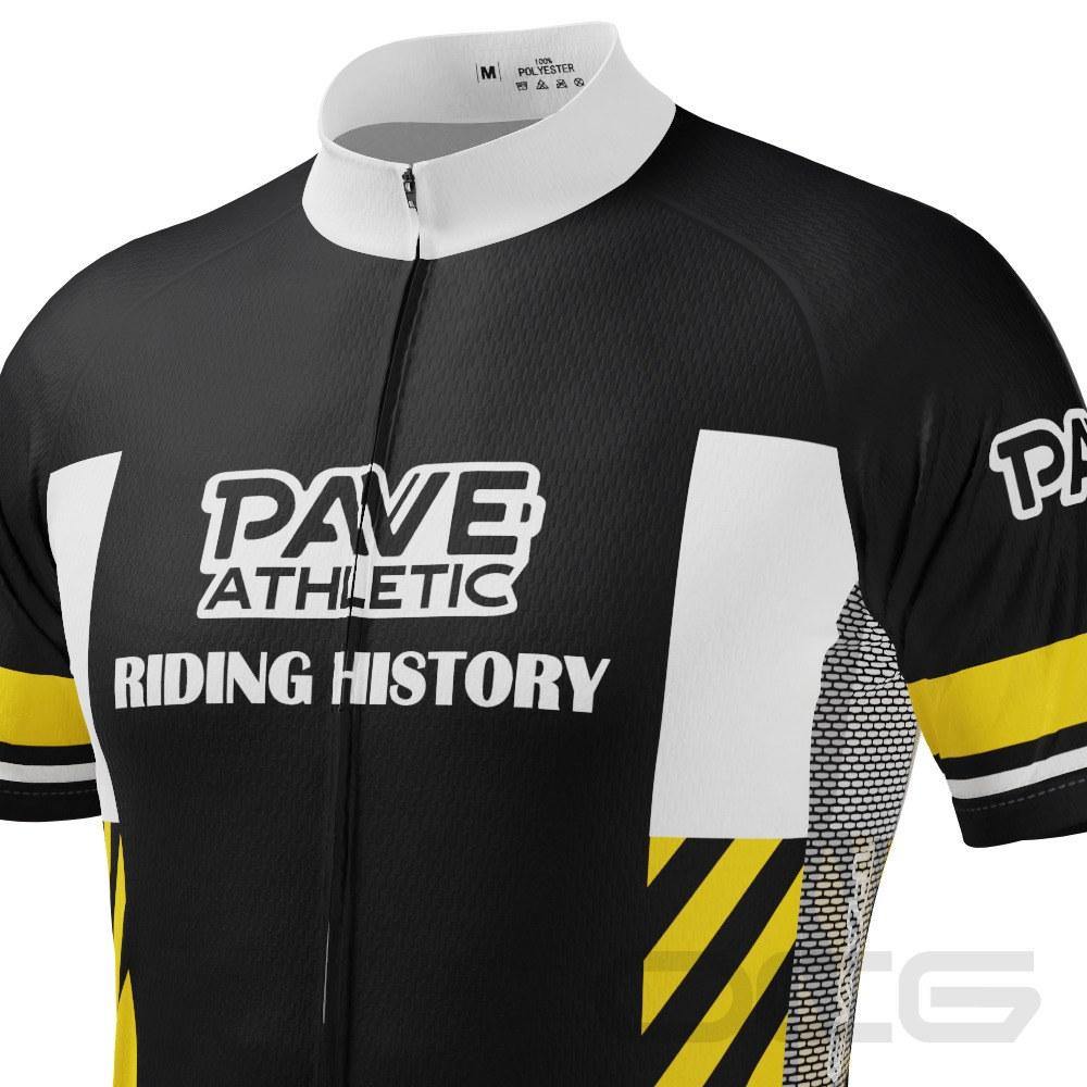 PAVE Athletic Retro Auto Black Short Sleeve Cycling Jersey