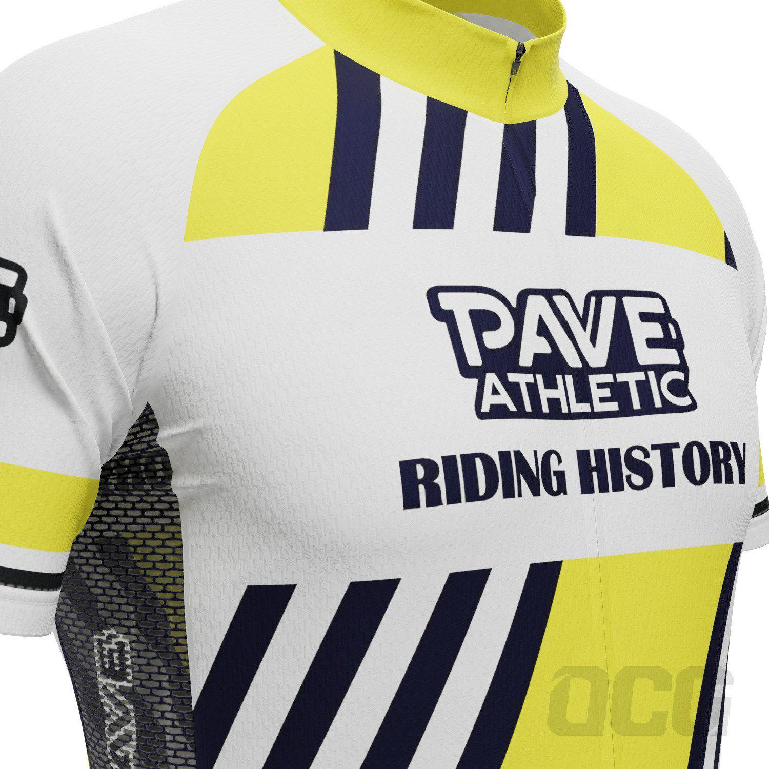 PAVE Athletic Retro Auto Yellow Short Sleeve Cycling Kit
