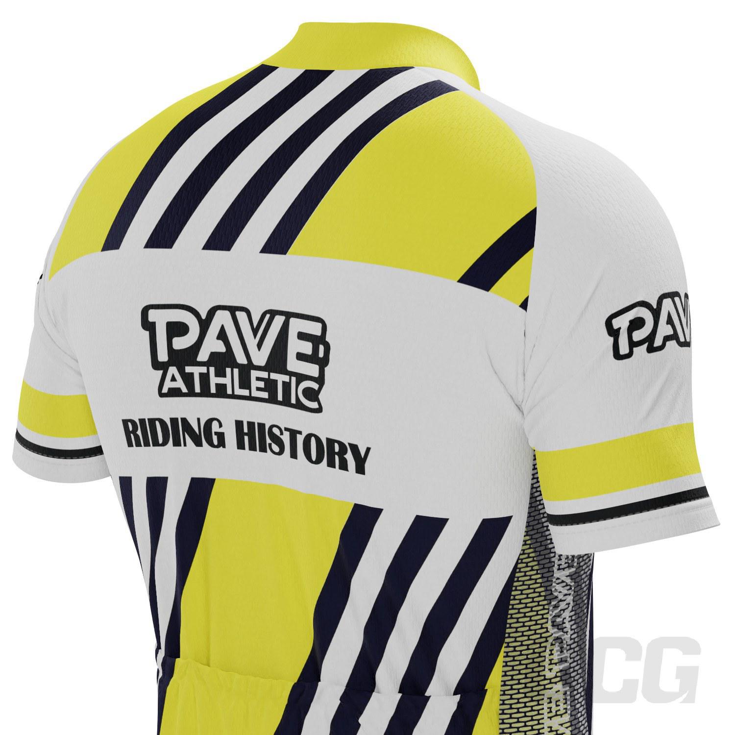 PAVE Athletic Retro Auto Yellow Short Sleeve Cycling Kit