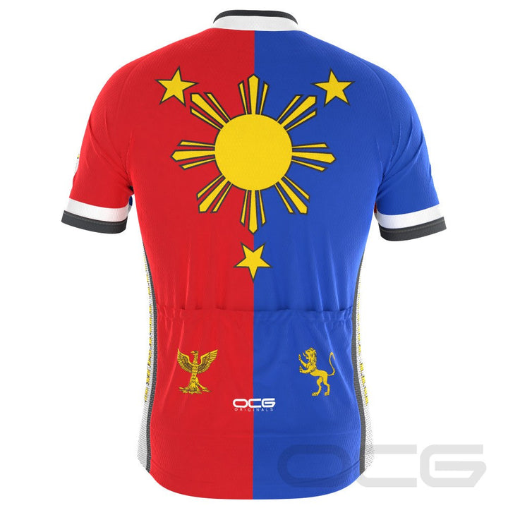 Men's Pilipinas Philippines Flag Short Sleeve Cycling Jersey