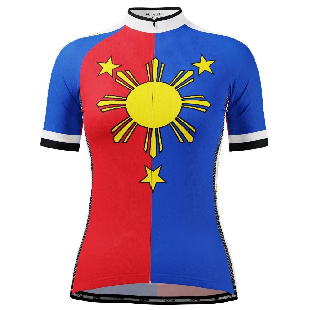 Women's Philippines Flag Pilipinas Short Sleeve Cycling Jersey