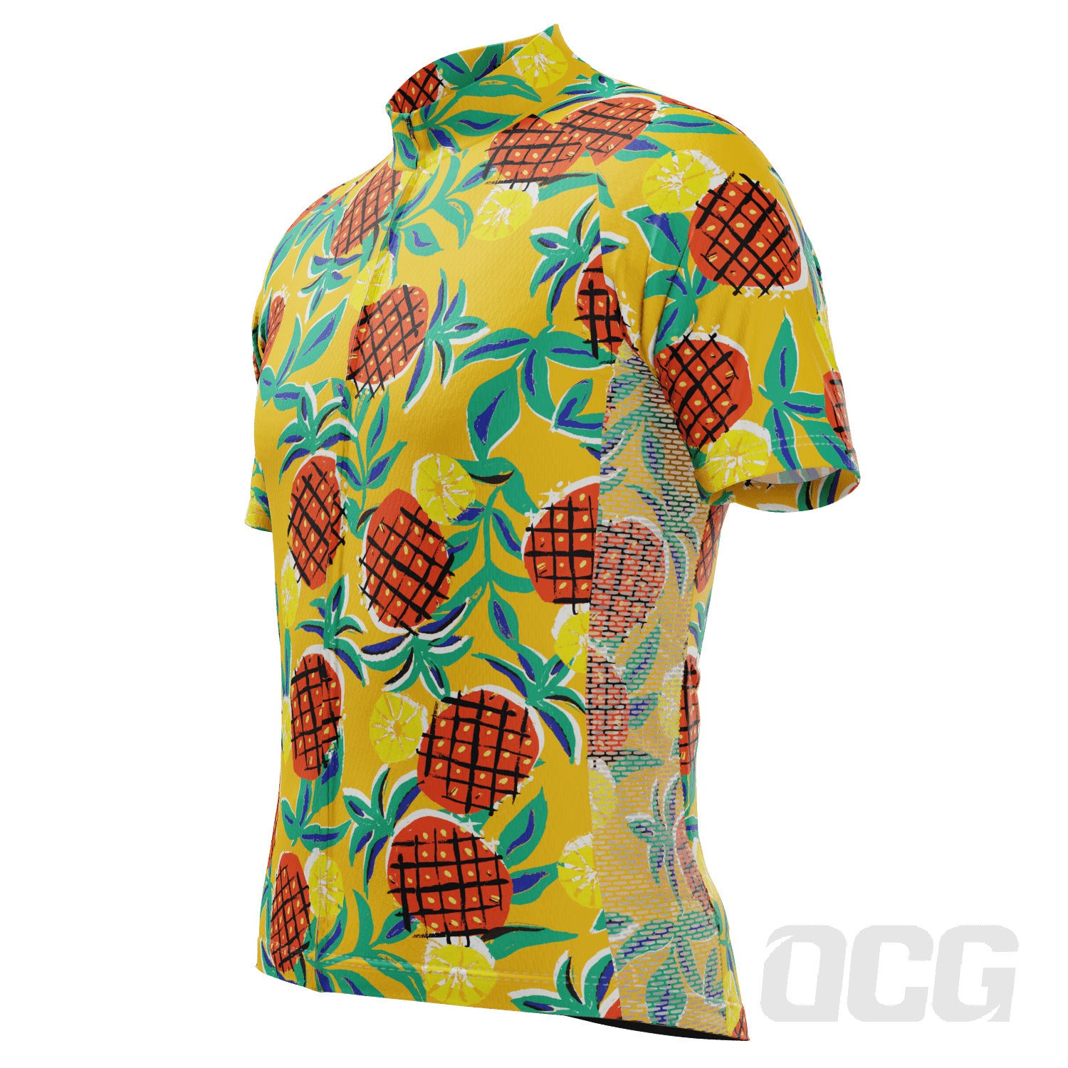 Men's Pineapple Fun Short Sleeve Cycling Jersey