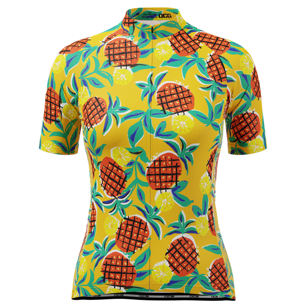 Women's Pineapple Fun Short Sleeve Cycling Jersey