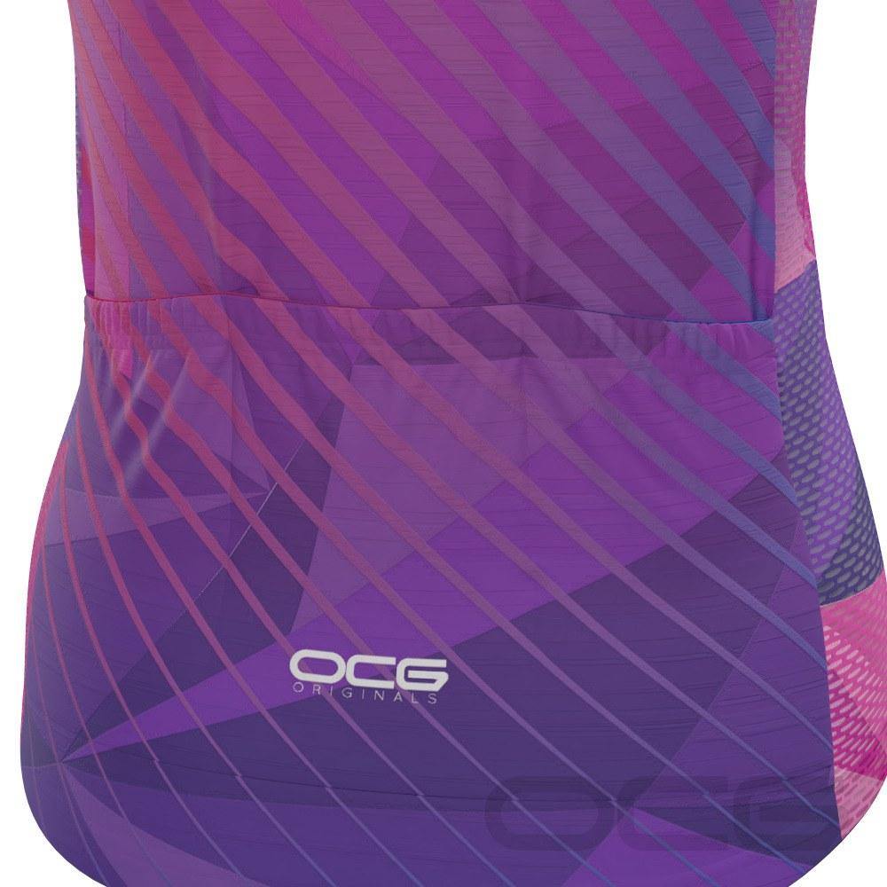 Women's Pink Geo Short Sleeve Cycling Jersey