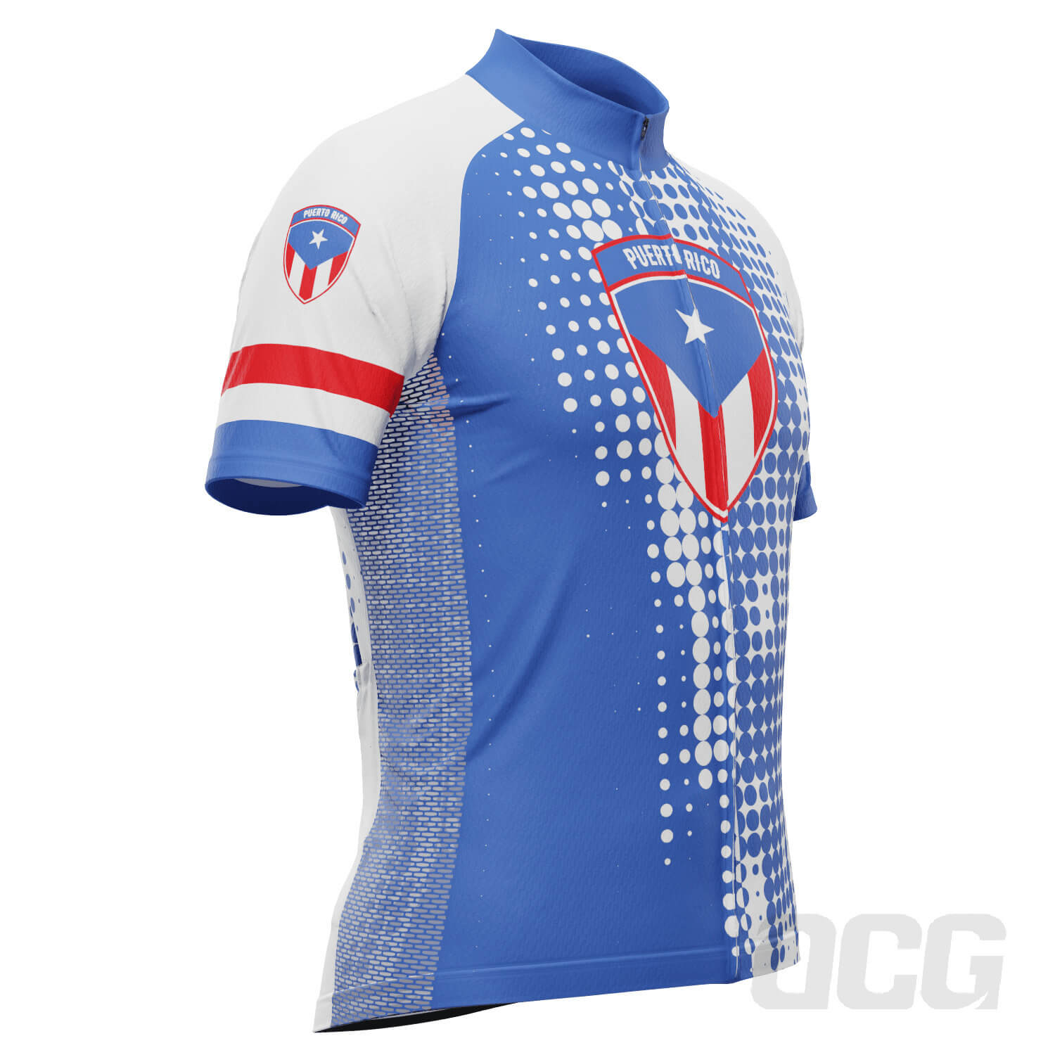 Men's Puerto Rico National Flag Short Sleeve Cycling Jersey