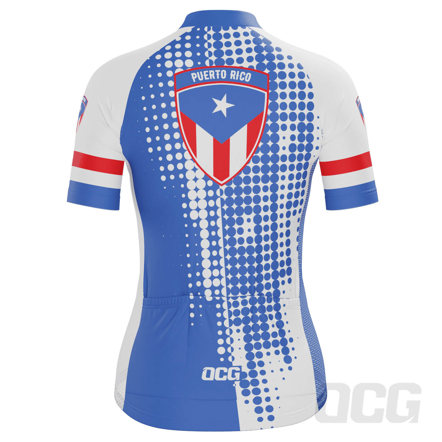 Women's Puerto Rico National Flag Short Sleeve Cycling Jersey