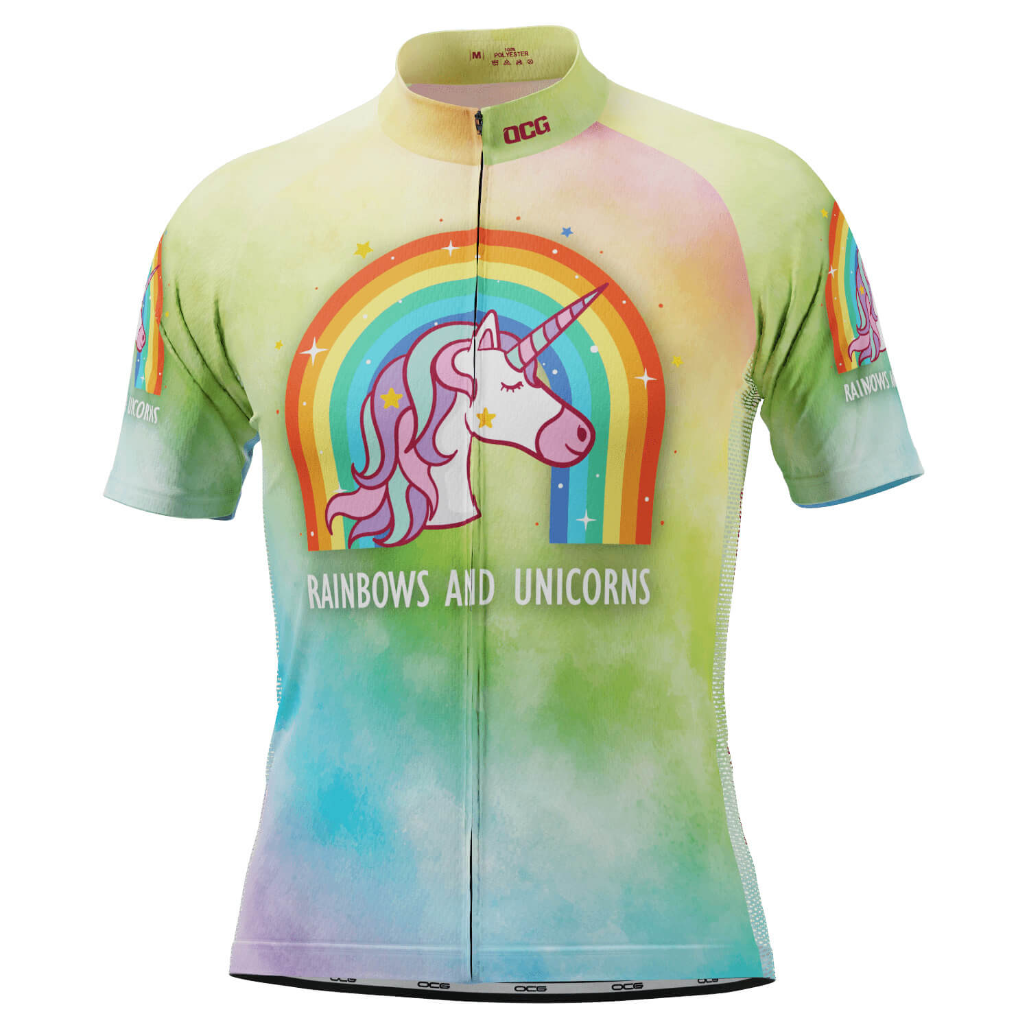 Men's Rainbows and Unicorns Short Sleeve Cycling Jersey