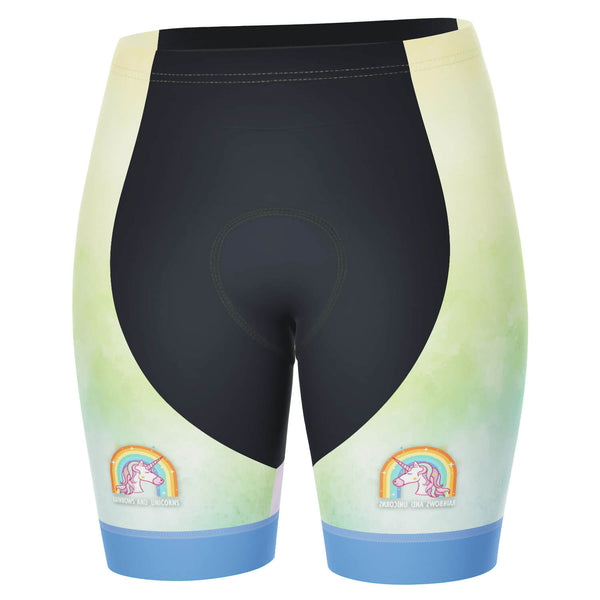 Women's Rainbows and Unicorns Gel Padded Cycling Shorts