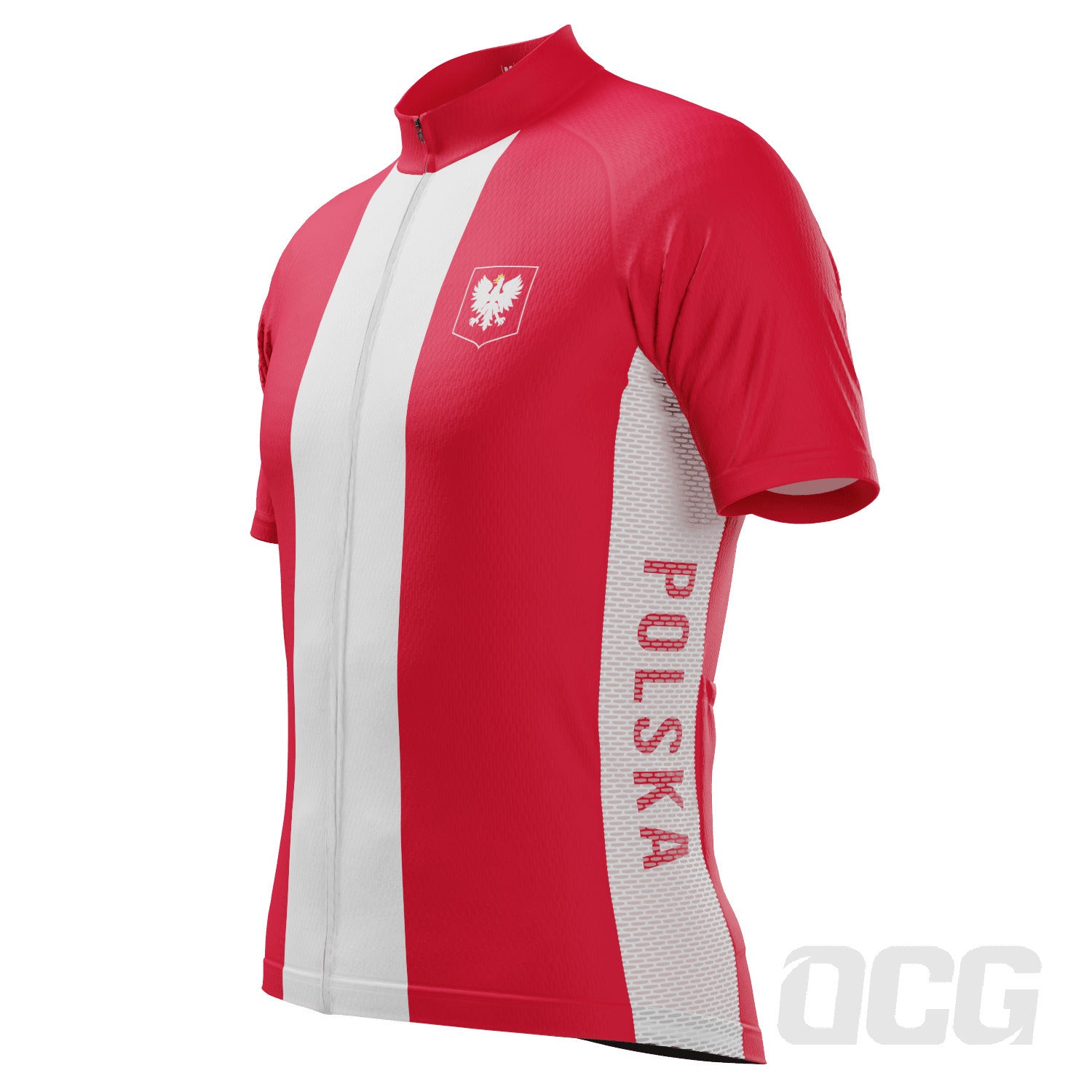 Men's Poland Polska National Flag Short Sleeve Cycling Jersey