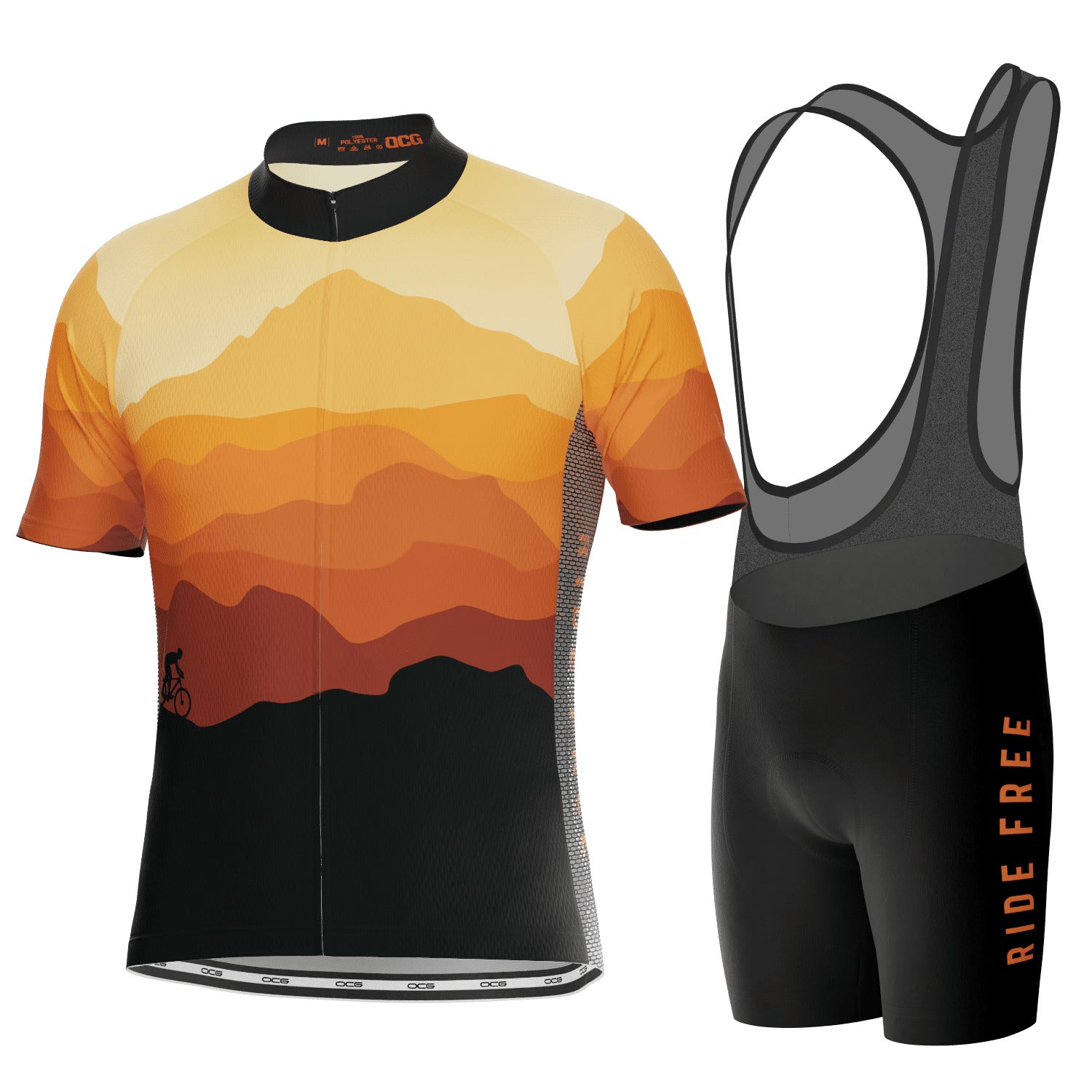 Men's Ride Free Sunset 2 Piece Cycling Kit