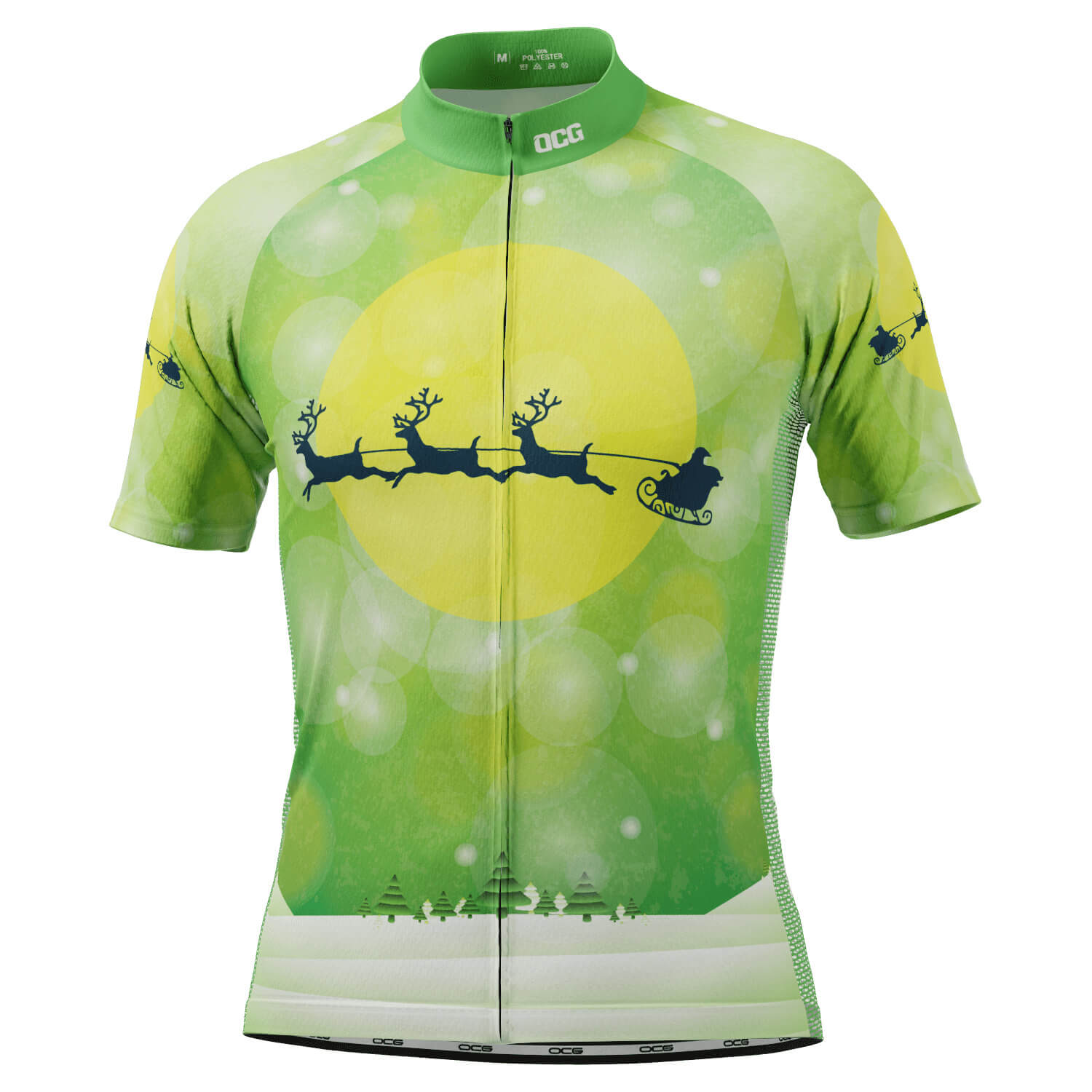 Men's Santa Sleigh Short Sleeve Cycling Jersey