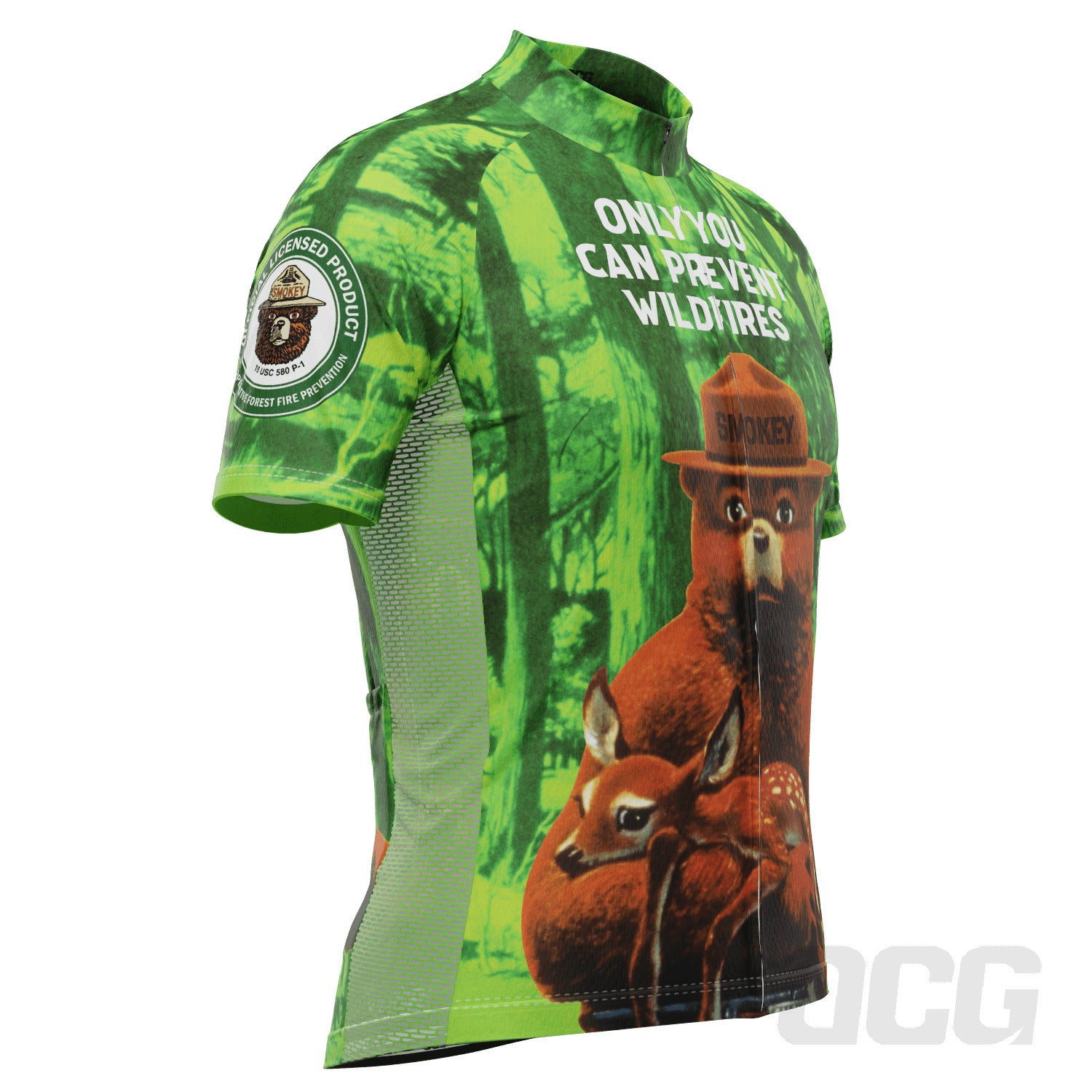 Men's Smokey Bear Prevent Wildfires Country  Short Sleeve Cycling Jersey