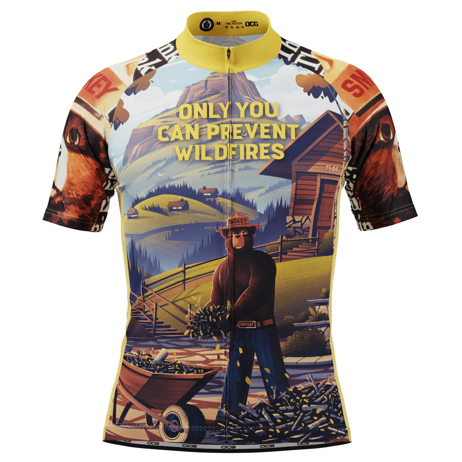 Men's Smokey Bear Prevent Wildfires Country Series Short Sleeve Cycling Jersey