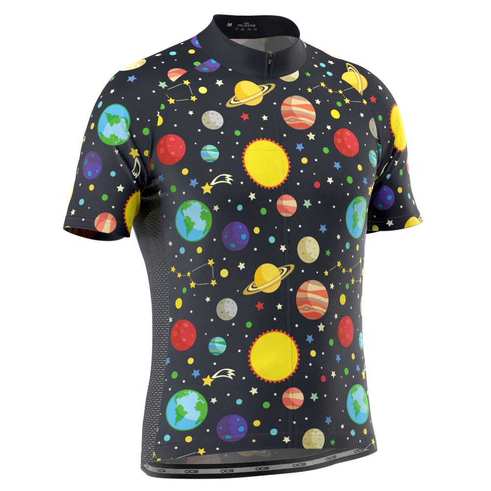 Men's Solar System Planets Short Sleeve Cycling Jersey