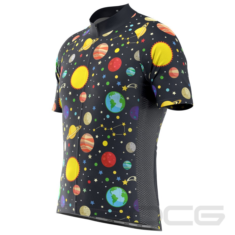 Men's Solar System Planets Short Sleeve Cycling Jersey