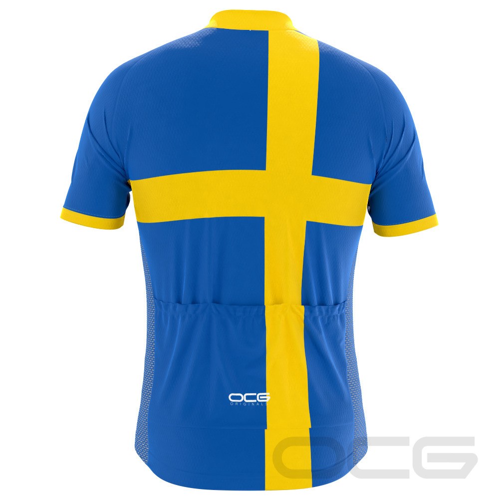 Men's Sweden Swedish Flag National Cycling Jersey