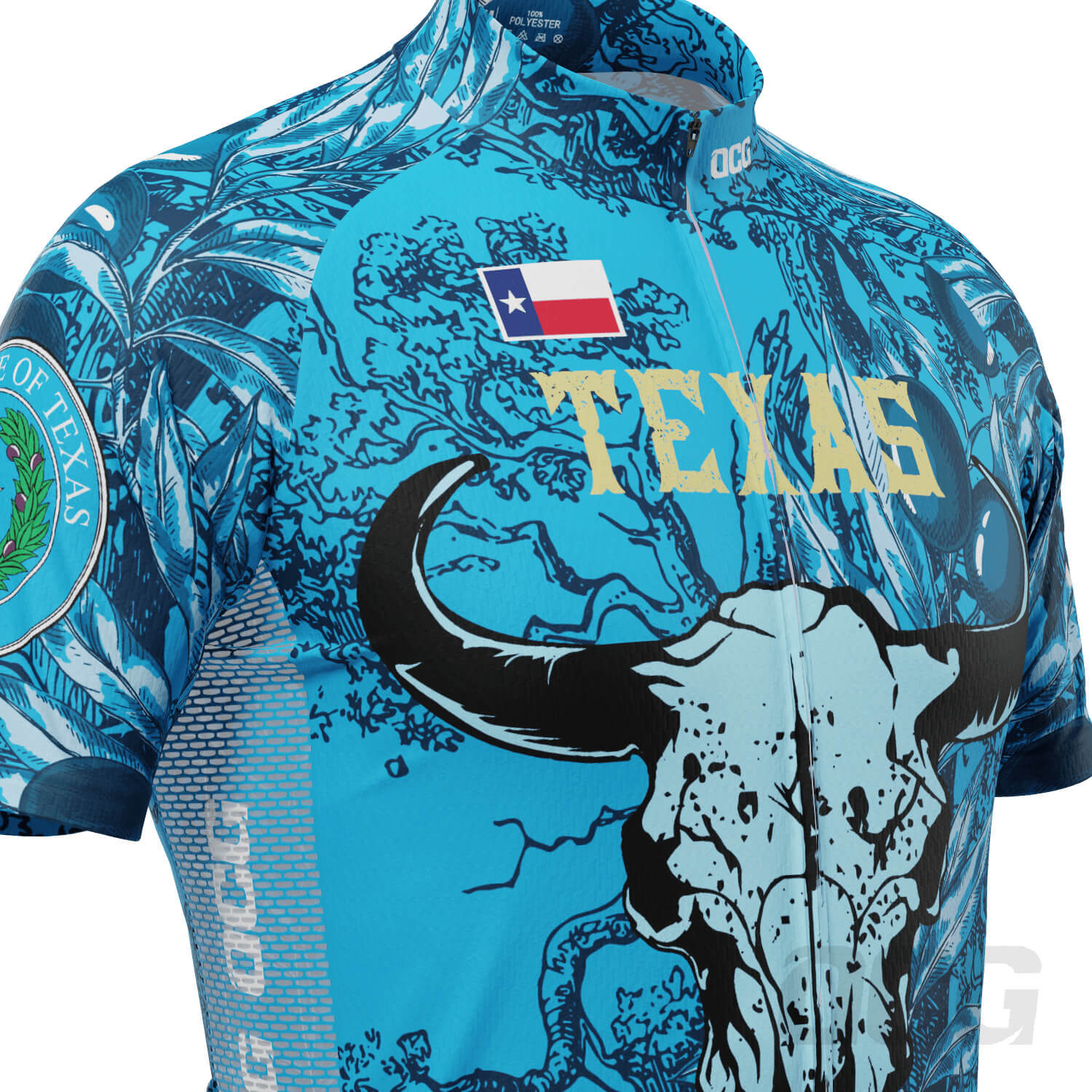 Men's Texas Longhorn US State Icon Short Sleeve Cycling Jersey