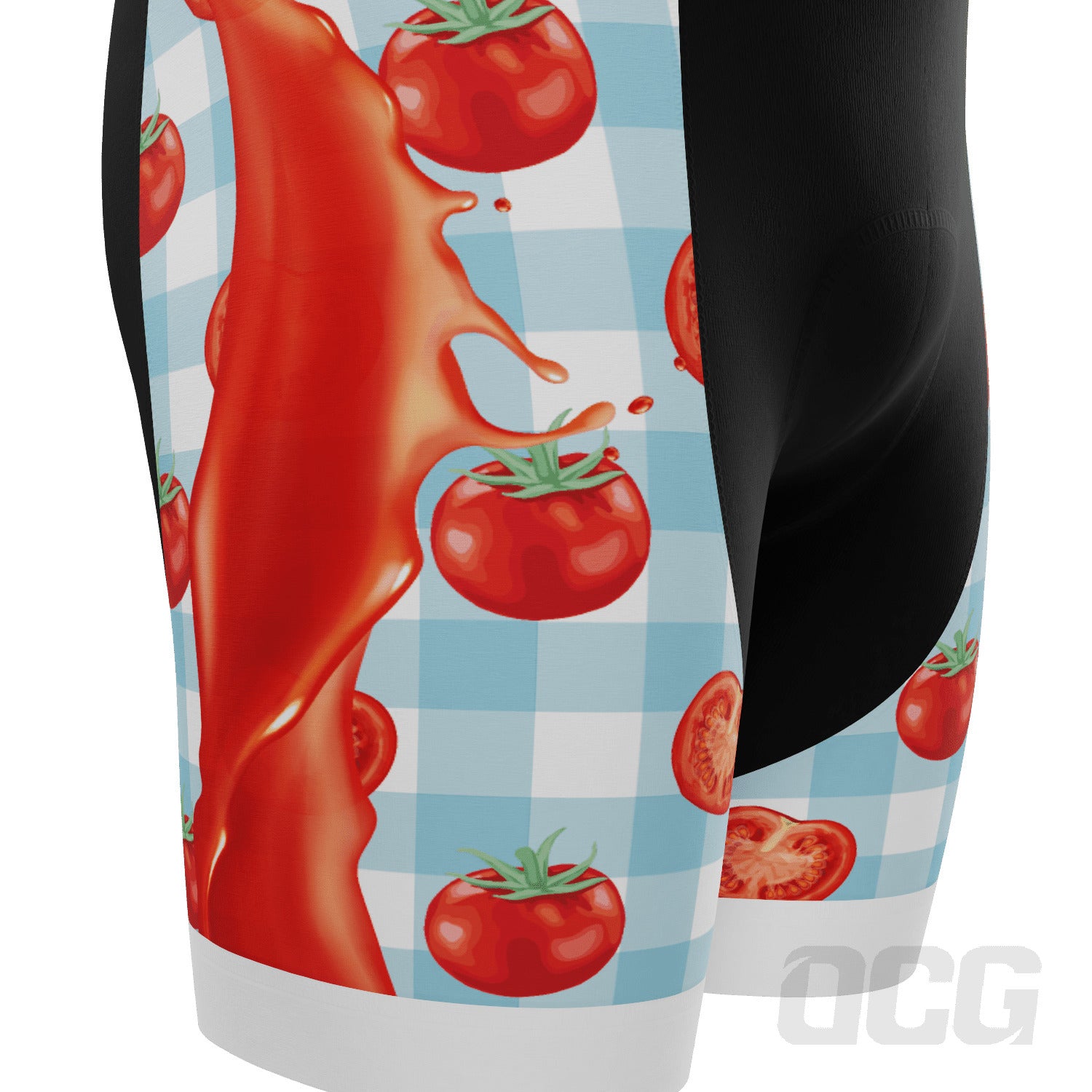 Men's Tomato Sauce Table Cloth Gel Padded Cycling Bib