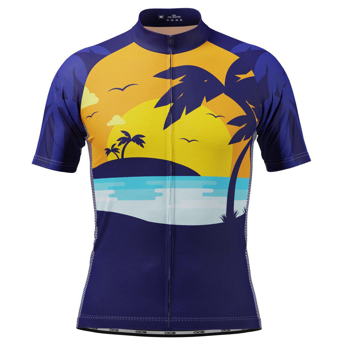 Mens' Tropical Paradise Palm Tree Sunset Cycling Jersey