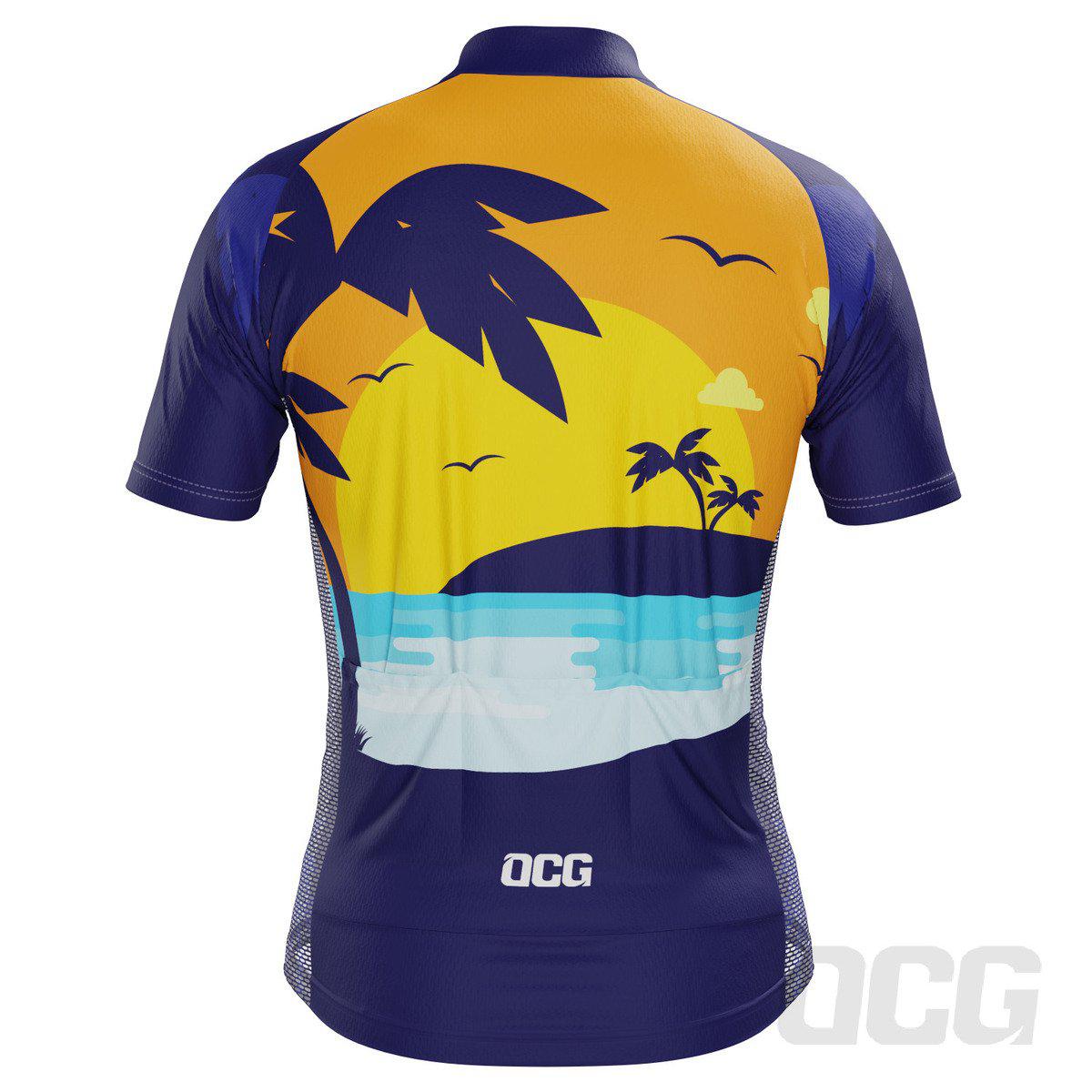 Mens' Tropical Paradise Palm Tree Sunset Cycling Jersey