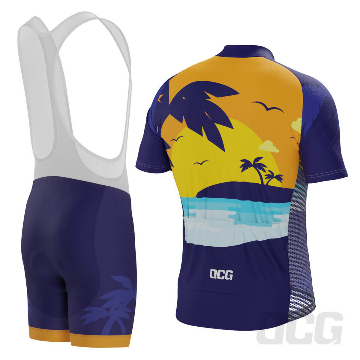 Men's Tropical Paradise Palm 2 Piece Cycling Kit