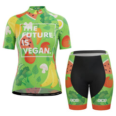 Kit da ciclismo da donna The Future is Vegan in 2 pezzi
