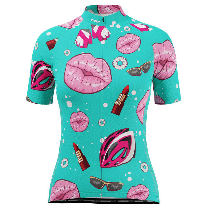 Vixen Women's Lipstick and Gears Short Sleeve Cycling Jersey