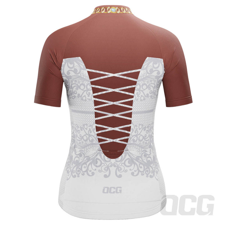 OCG Women's Wedding Dress Bride Short Sleeve Jersey Brown XL OCG Women's Wedding Dress Bride Short Sleeve Jersey Brown XL