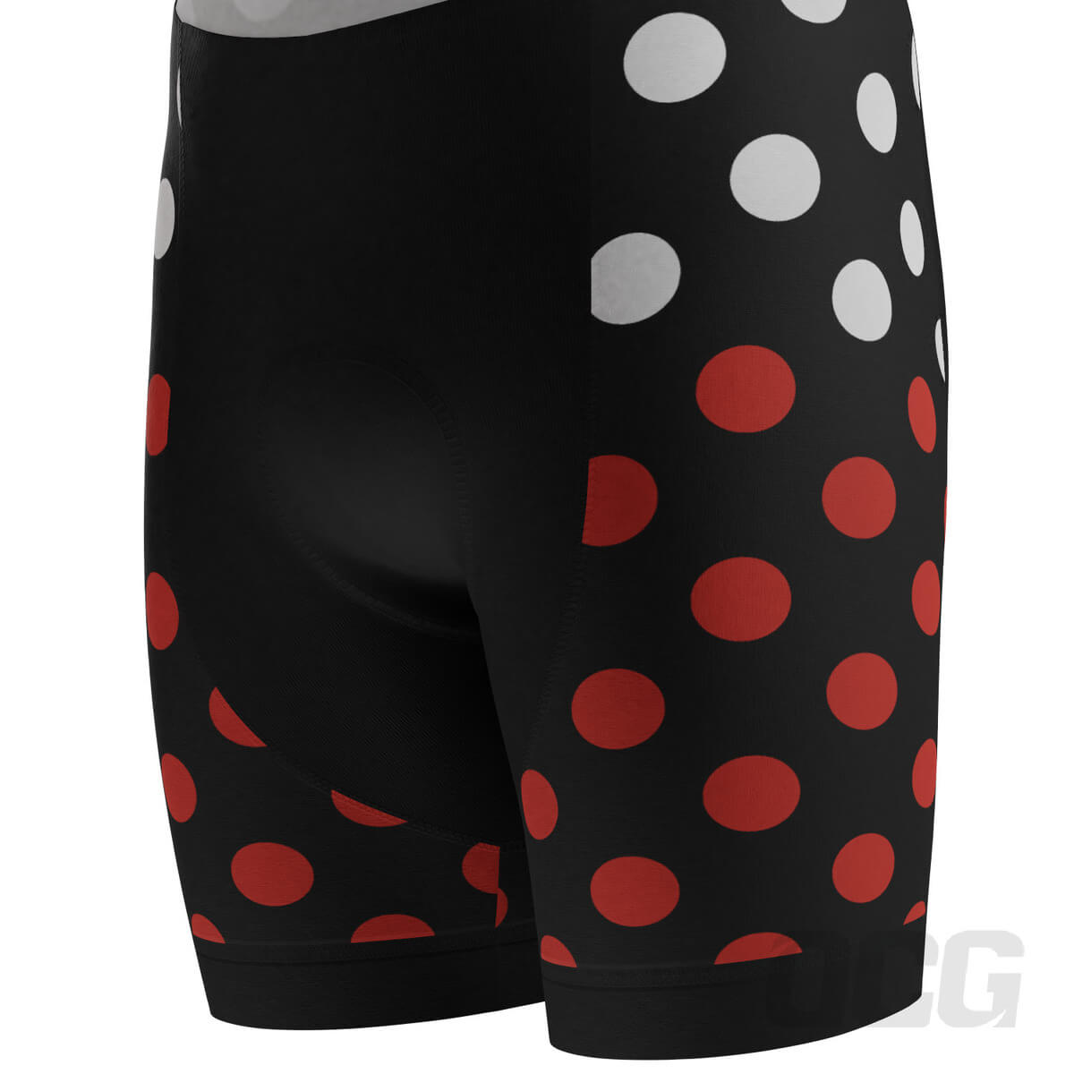 Men's Red Polka Dots on White 2 Piece Cycling Kit