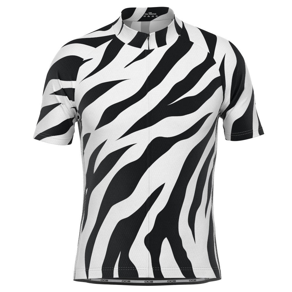 Men's White Tiger Short Sleeve Cycling Jersey