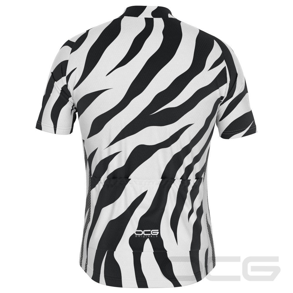 Men's White Tiger Short Sleeve Cycling Jersey