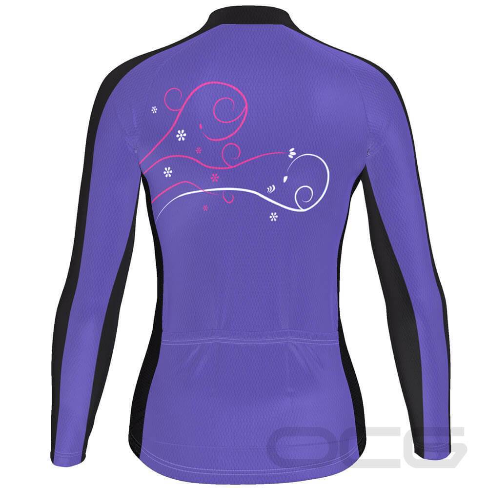 Women's Floral Swirl Long Sleeve Cycling Jersey