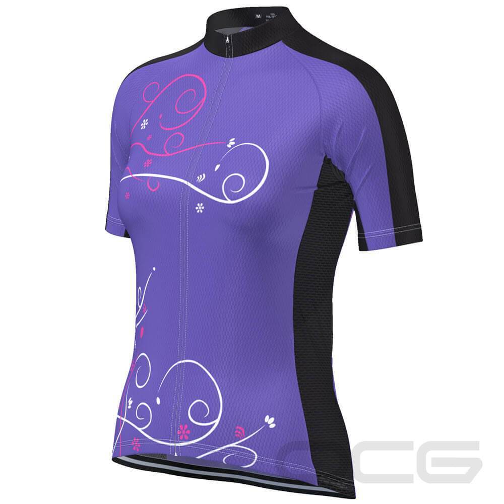 Women's Floral Swirl Short Sleeve Cycling Jersey