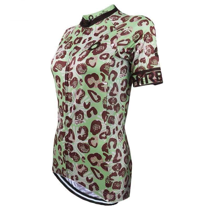 Women's Leopard Skin Green Cycling Jersey