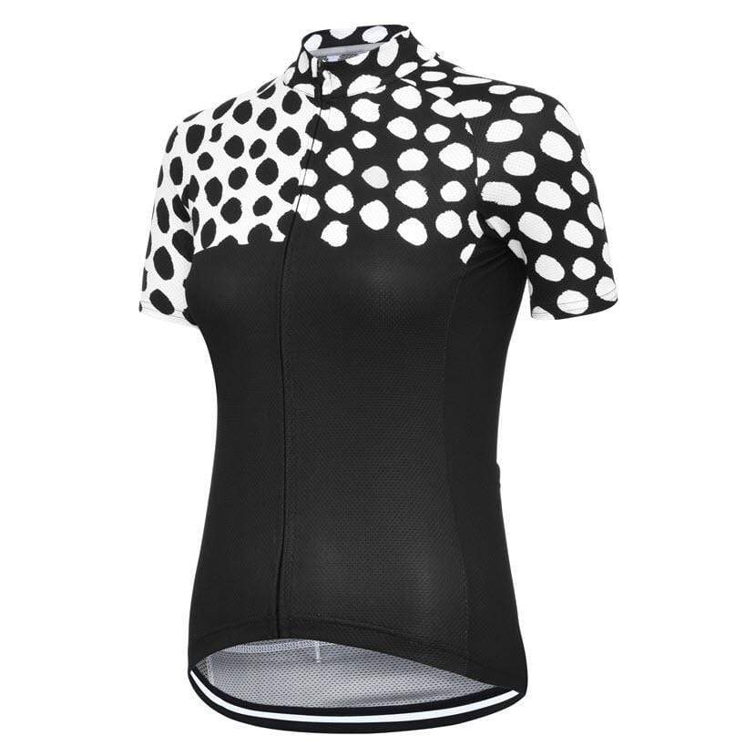 Women's Leopard Spots Black Cycling Jersey