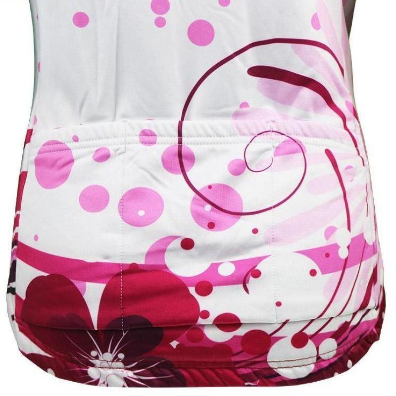 Women's Pink Swirl Long Sleeve Cycling Jersey