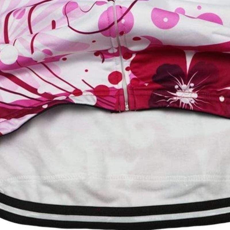 Women's Pink Swirl Long Sleeve Cycling Jersey