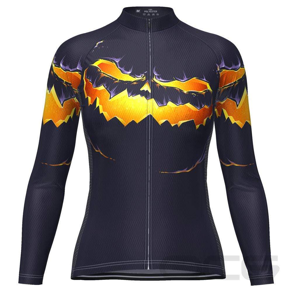 Women's Purple Pumpkin Eater Long Sleeve Cycling Jersey