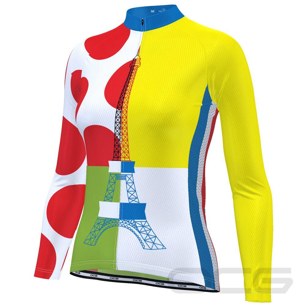 Women's Tour de France Leaders KOM Sprinters Long Sleeve Cycling Jersey
