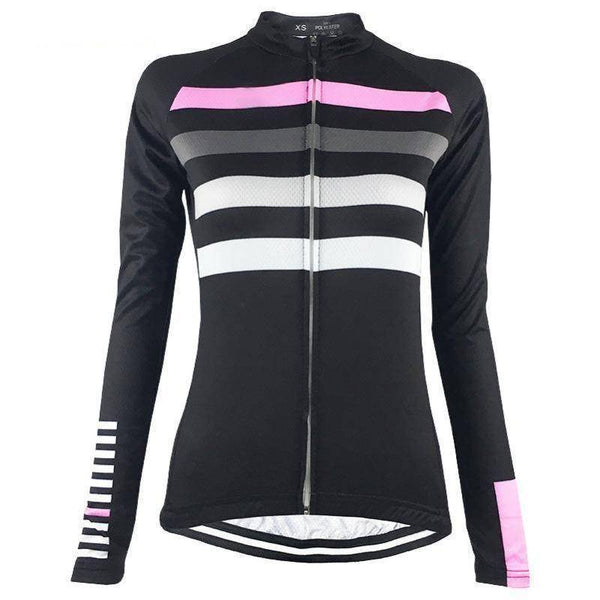 Women's Four Stripe Long Sleeve Cycling Jersey-Online Cycling Gear Australia-Online Cycling Gear Australia